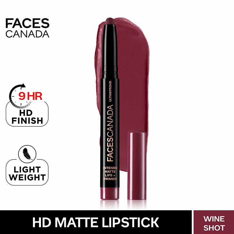 Faces Canada Ultime Pro Hd Intense Matte Lips + Primer - Wine Shot (1.4G)-8