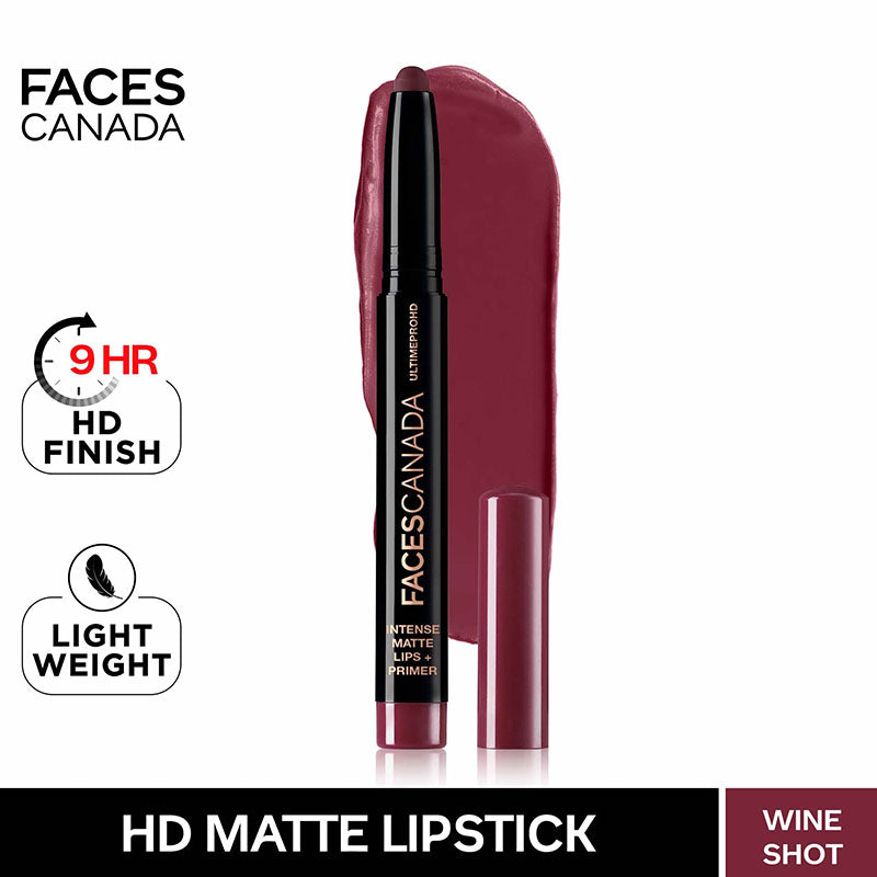 Faces Canada Ultime Pro Hd Intense Matte Lips + Primer - Wine Shot (1.4G)-8