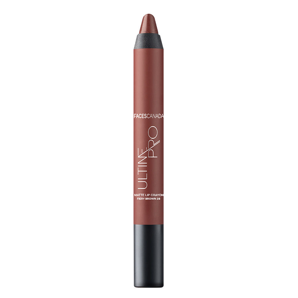 Faces Canada Ultime Pro Matte Lip Crayon With Free Sharpener - Fiery Brown 28 (2.8G)-2