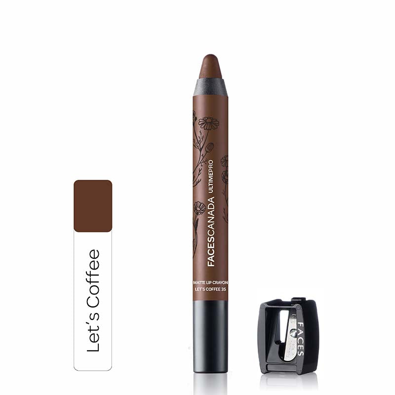 Faces Canada Ultime Pro Matte Lip Crayon With Free Sharpener - Let'S Coffee 35 (2.8G)