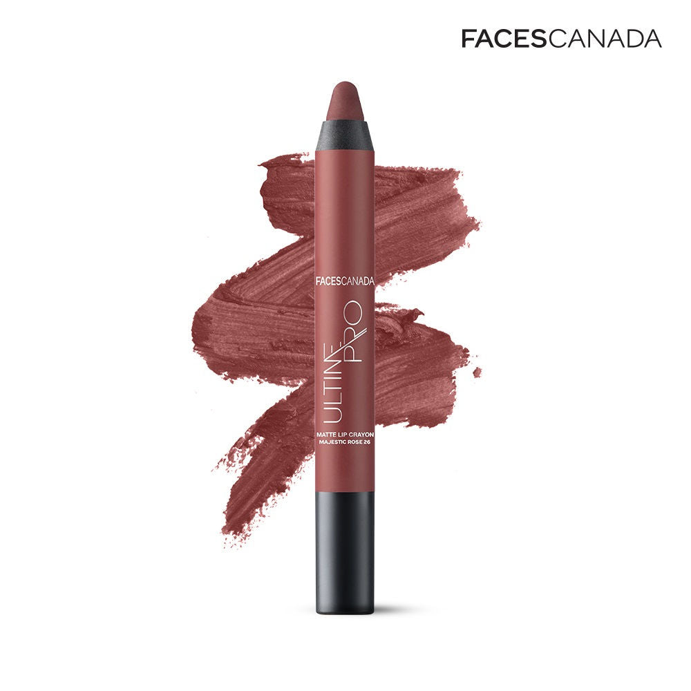 Faces Canada Ultime Pro Matte Lip Crayon With Free Sharpener - Majestic Rose 26 (2.8G)