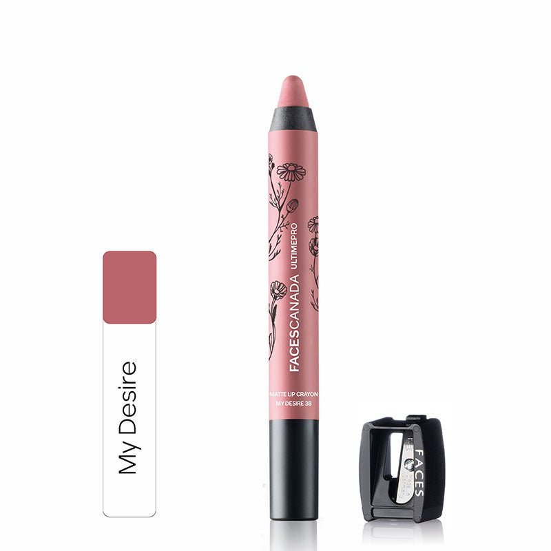 Faces Canada Ultime Pro Matte Lip Crayon With Free Sharpener - My Desire 38 (2.8G)