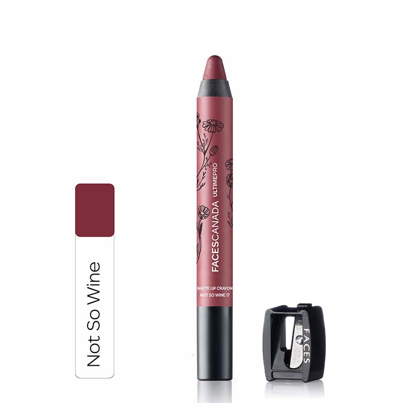 Faces Canada Ultime Pro Matte Lip Crayon With Free Sharpener - Not So Wine 17 (2.8G)