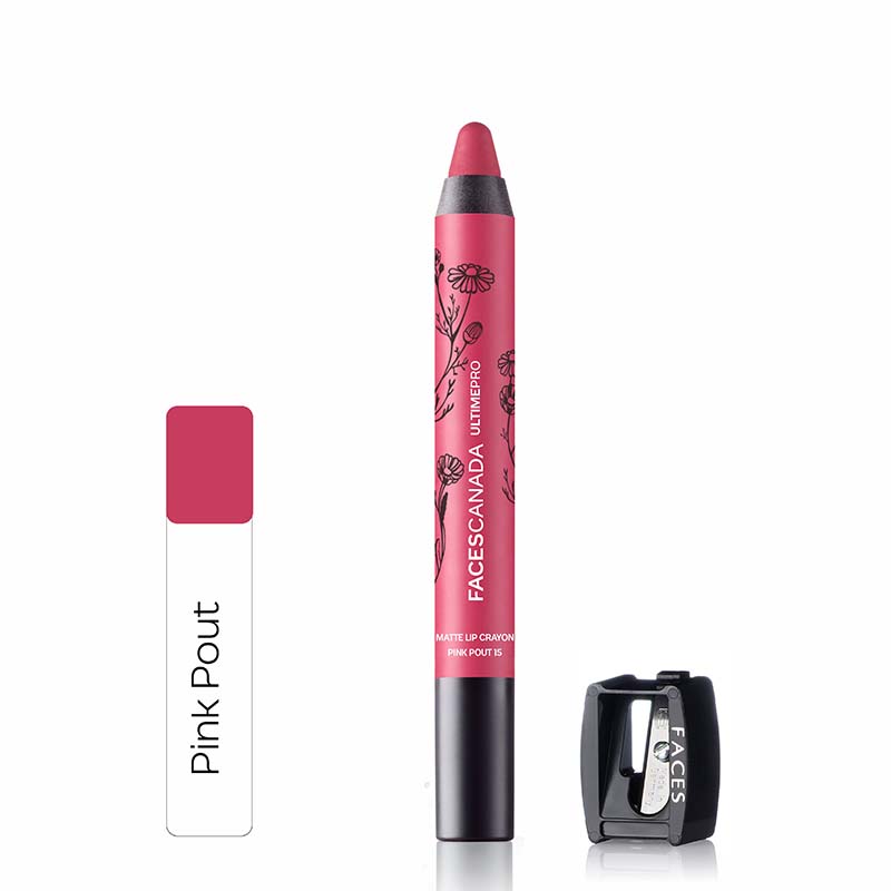 Faces Canada Ultime Pro Matte Lip Crayon With Free Sharpener - Pink Pout 15 (2.8G)