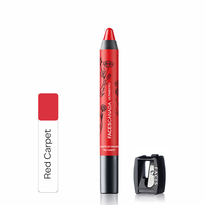 Faces Canada Ultime Pro Matte Lip Crayon With Free Sharpener - Red Carpet 27 (2.8G)
