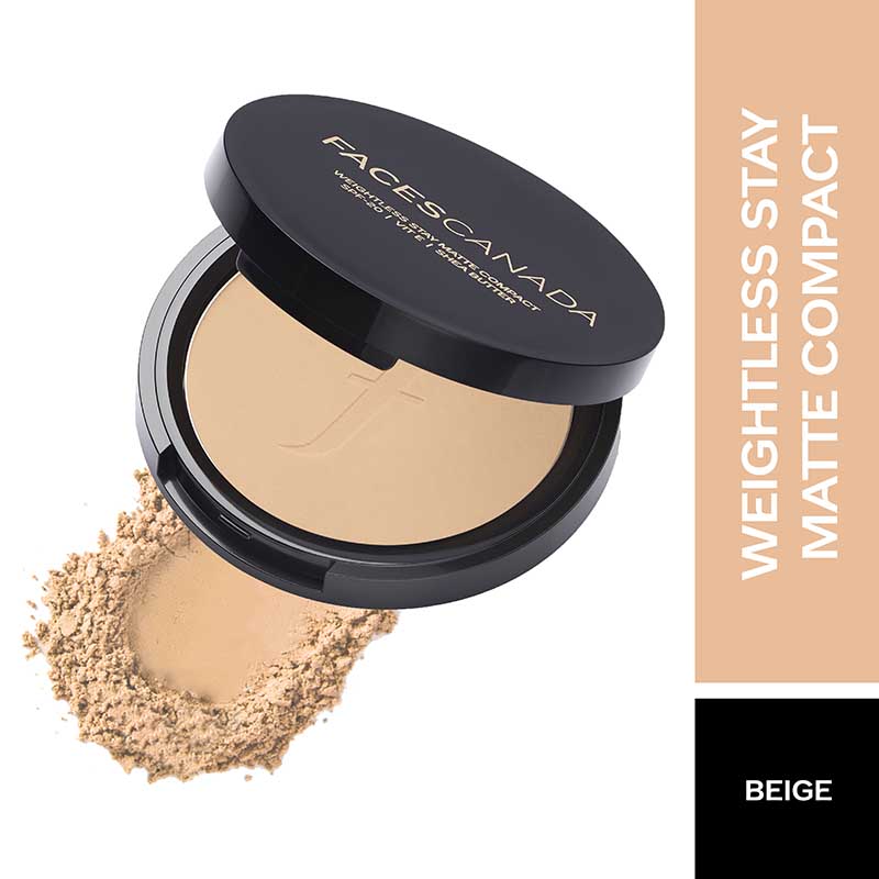 Faces Canada Weightless Stay Matte Compact Spf-20 Vitamin E & Shea Butter - (9Gm)