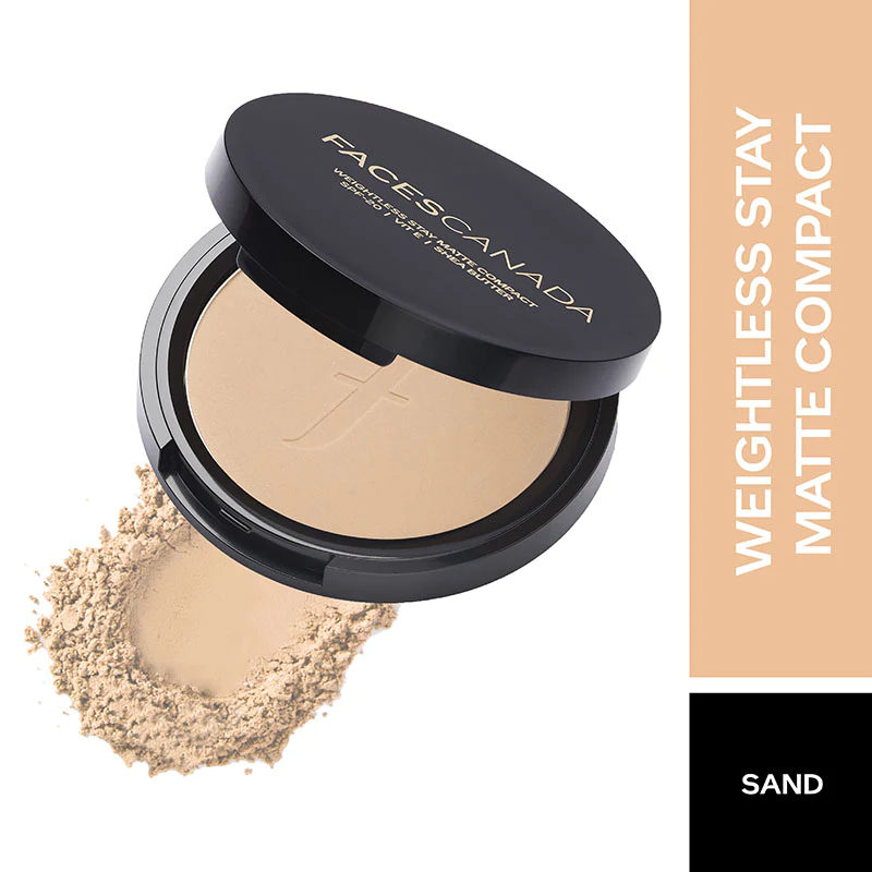 Faces Canada Weightless Stay Matte Compact Spf-20 Vitamin E & Shea Butter - (9Gm)-9