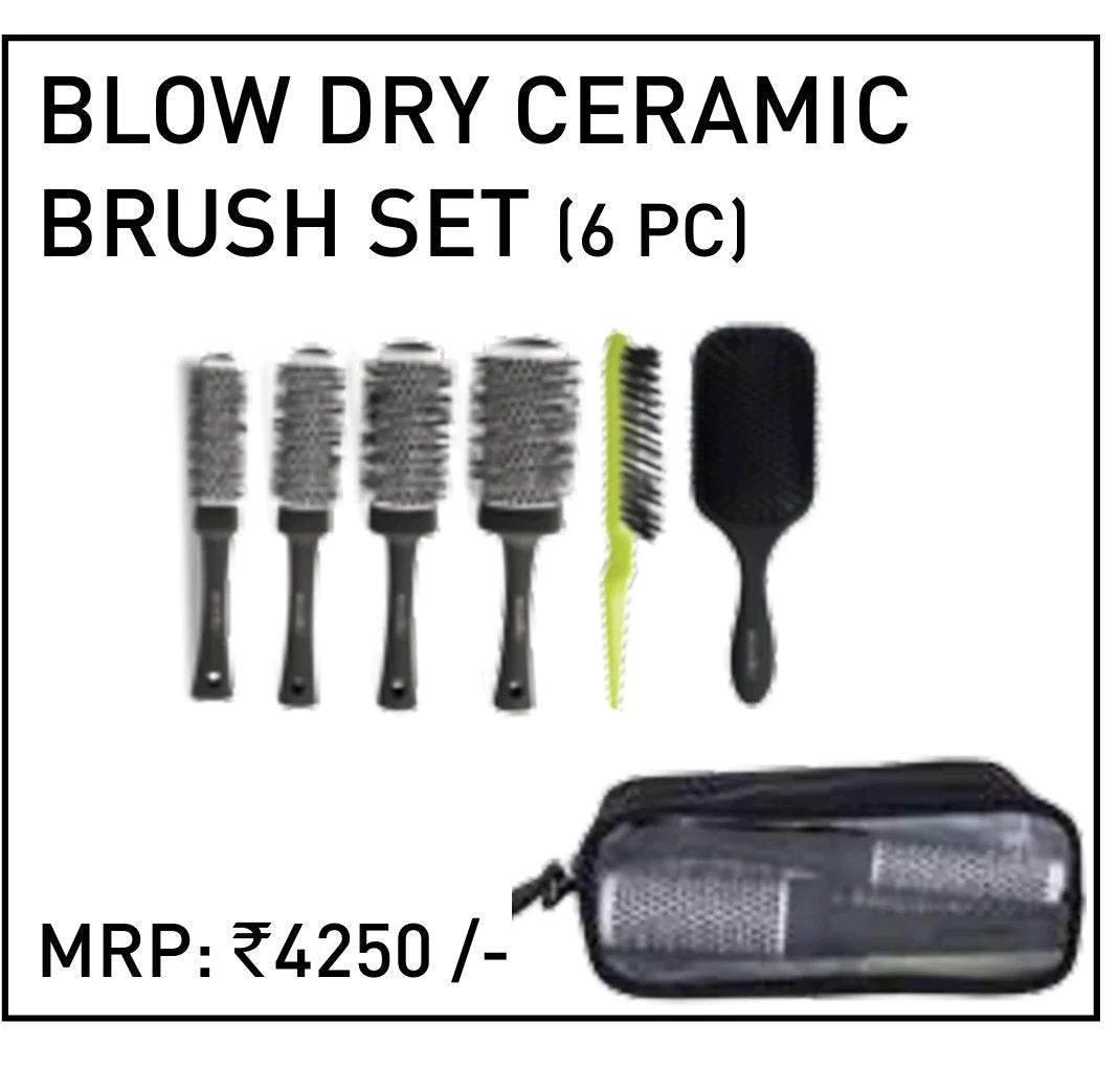 Ikonic Blow Dry Ceramic Hair Brush Set 6 pc