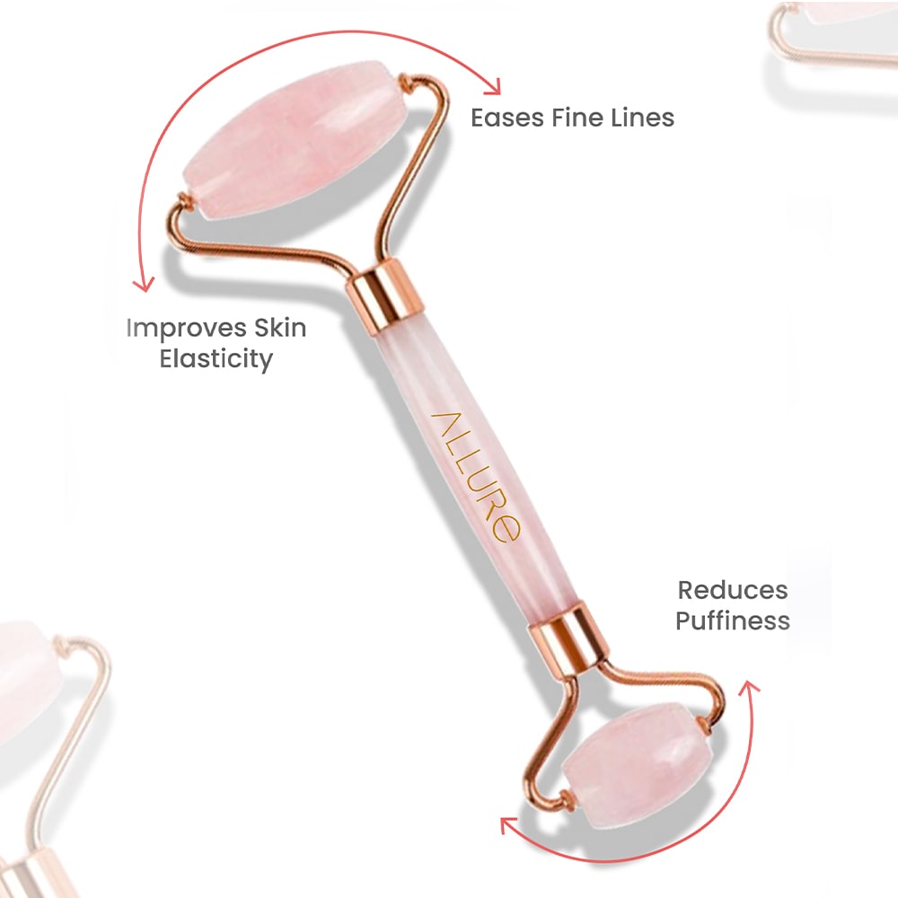 Allure Face Massage Roller - Rose Quartz Roller-6