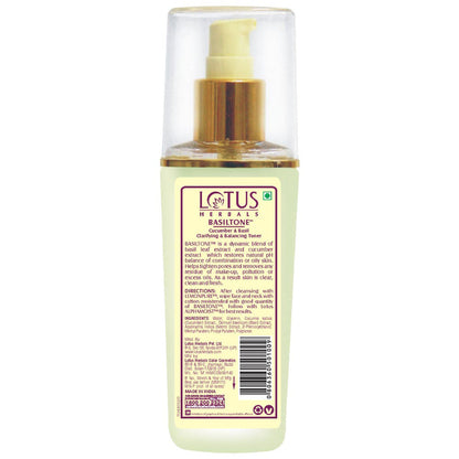 Lotus Herbal Basiltone Cucumber & Basil Clarifying & Balancing Toner (100ml)