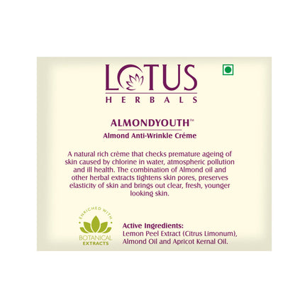 Lotus Herbals Almondyouth Almond Anti-Wrinkle Creme (50gm)