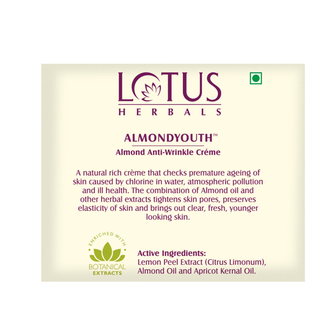 Lotus Herbals Almondyouth Almond Anti-Wrinkle Creme (50gm)