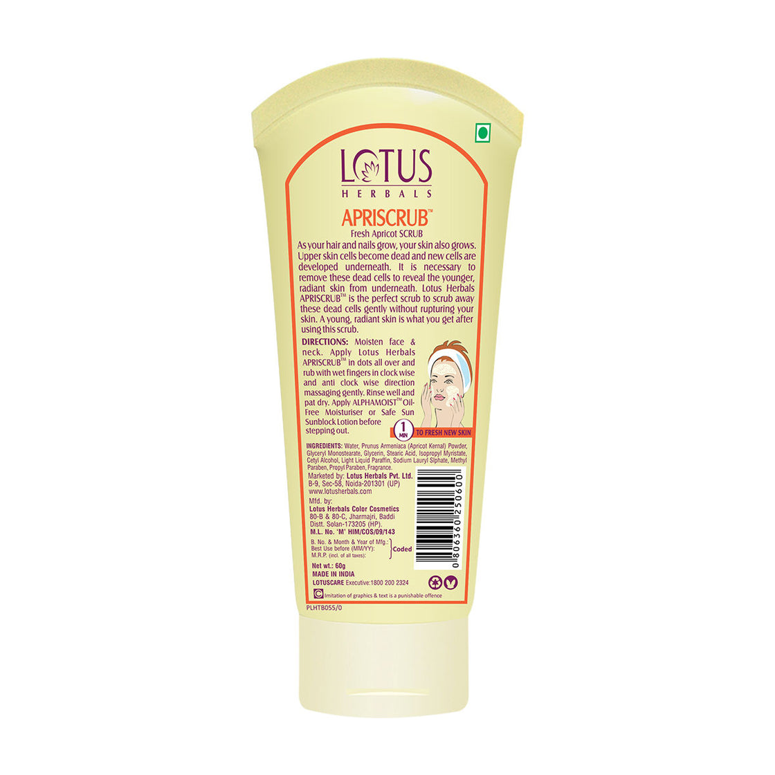 Lotus Herbals Apriscrub Fresh Apricot Scrub (60g)