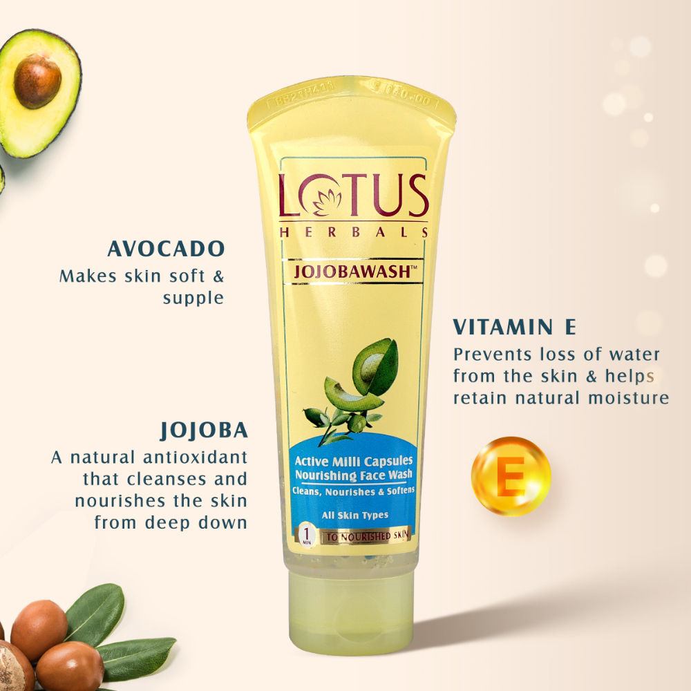 Lotus Herbals Jojobawash Active Milli Capsules Nourishing Face Wash (80g)