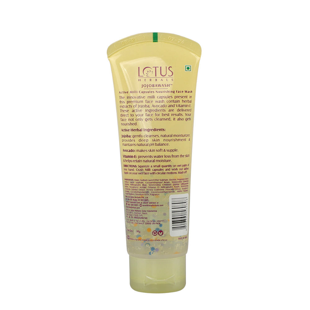 Lotus Herbals Jojobawash Active Milli Capsules Nourishing Face Wash (80g)