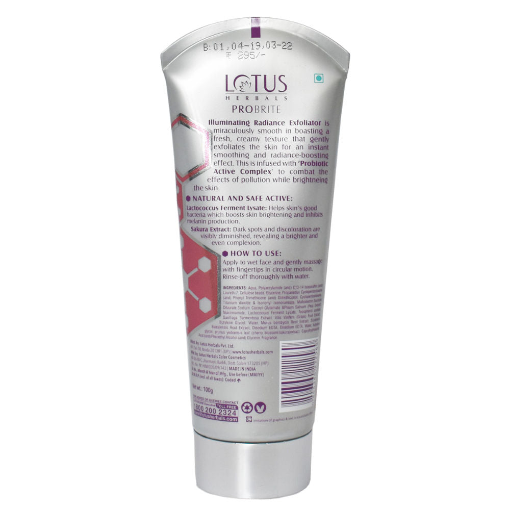 Lotus Herbals Probrite Active Complex Illuminating Radiance Exfoliator (100gm)