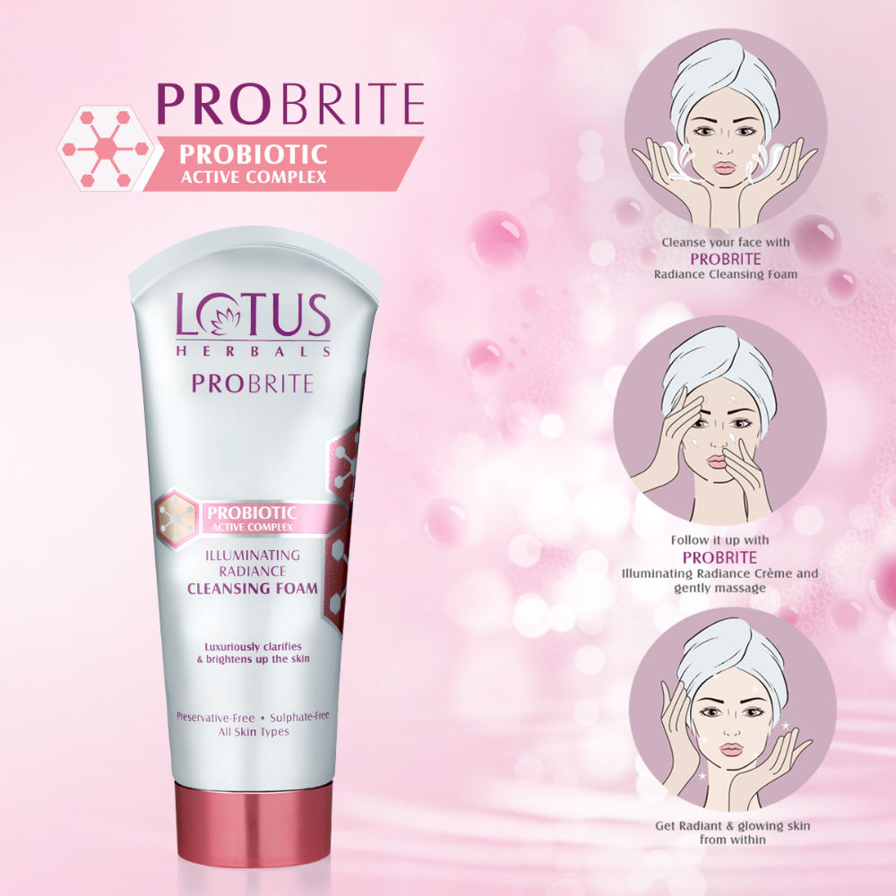 Lotus Herbals Probrite Illuminating Radiance Cleansing Foam (100gm)