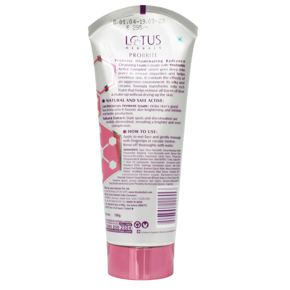 Lotus Herbals Probrite Illuminating Radiance Cleansing Foam (100gm)