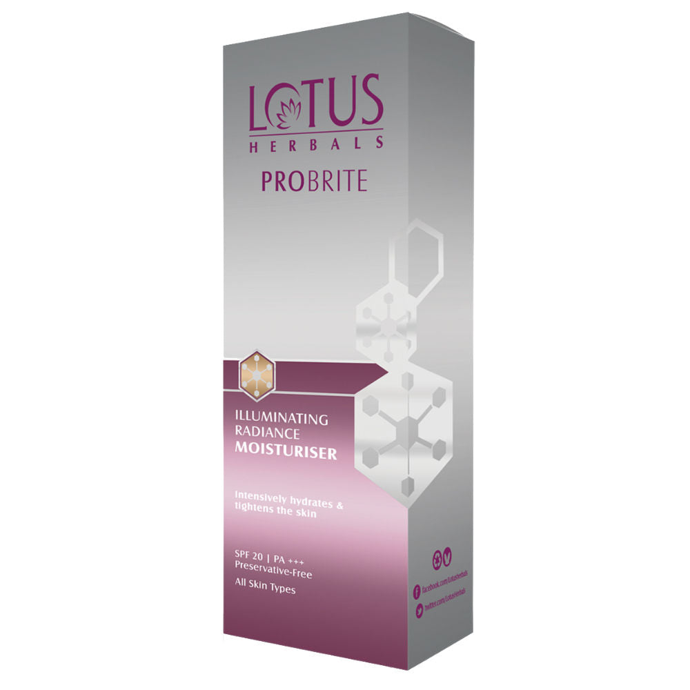 Lotus Herbals Probrite Illuminating Radiance Moisturiser SPF 20 PA+++ (50ml)