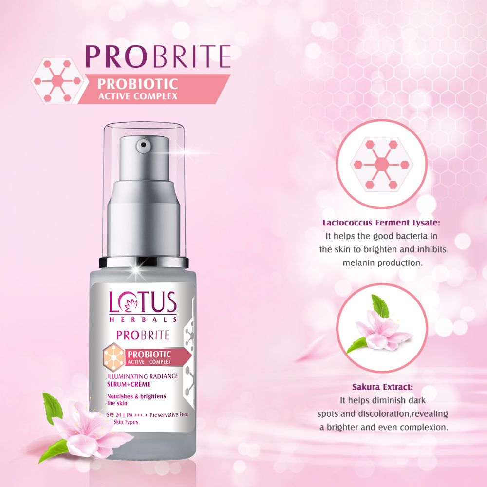 Lotus Herbals Probrite Illuminating Radiance Serum+Creme SPF 20 PA+++ (30ml)