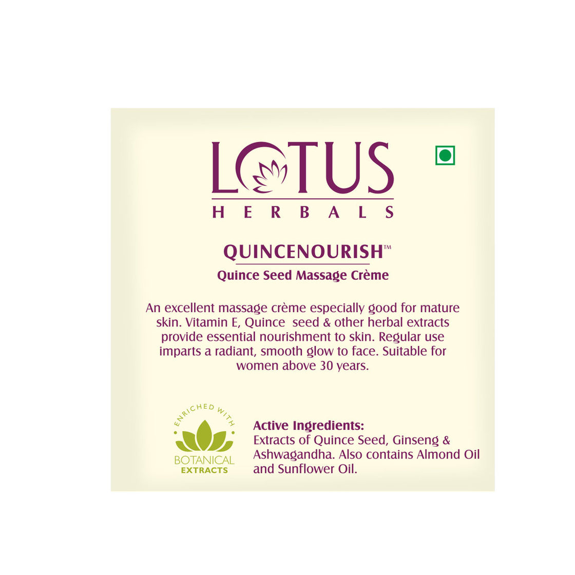 Lotus Herbals Quincenourish Quince Seed Massage Cream (50g)