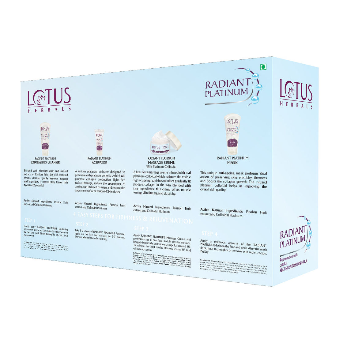 Lotus Herbals Radiant Platinum Cellular Anti-Ageing Facial Kit (170gm)