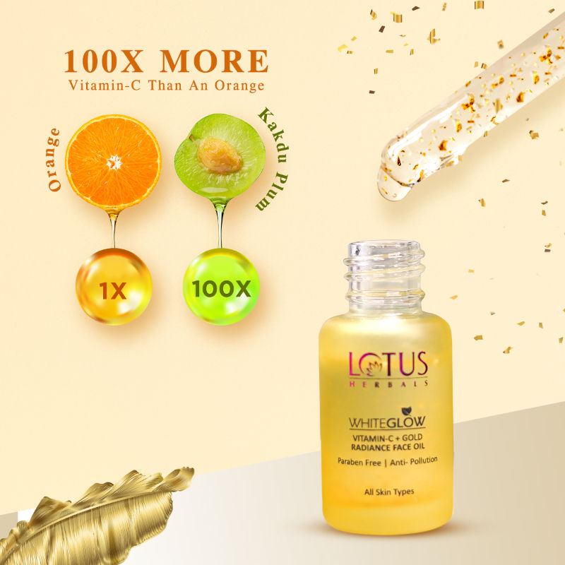 Lotus Herbals Whiteglow Vitamin C And Gold Radiance Face Oil (15ml)