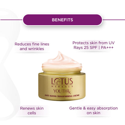 Lotus Herbals YouthRx Anti-Ageing Transforming Creme SPF 25 Pa +++ (50gm)