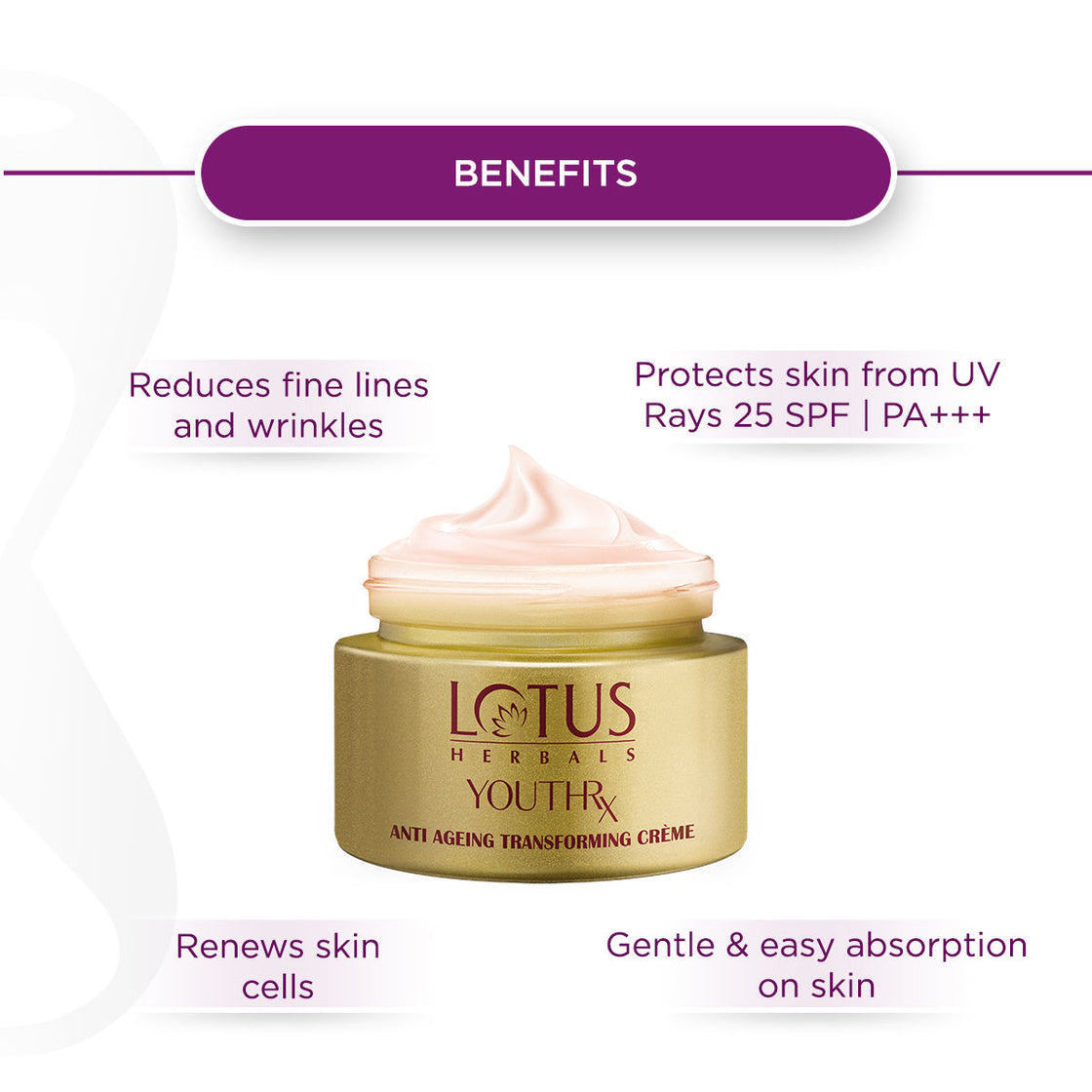 Lotus Herbals YouthRx Anti-Ageing Transforming Creme SPF 25 Pa +++ (50gm)