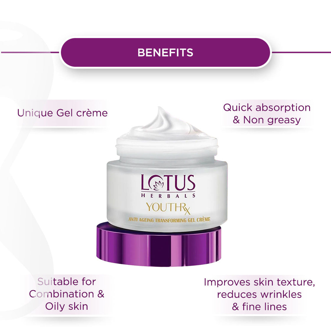 Lotus Herbals YouthRx Anti-Ageing Transforming Gel Creme SPF 20 PA+++ (50gm)