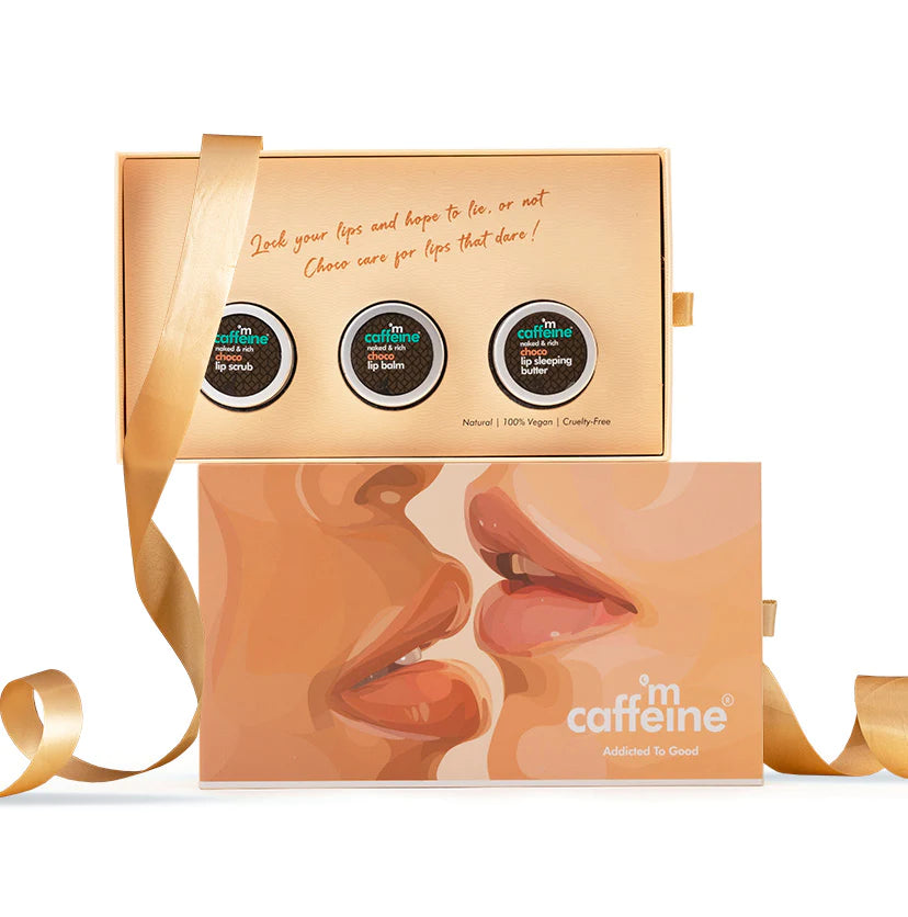 Mcaffeine Choco Kissed Lip Gift Kit - Rich Choco Indulgence 36 Grams