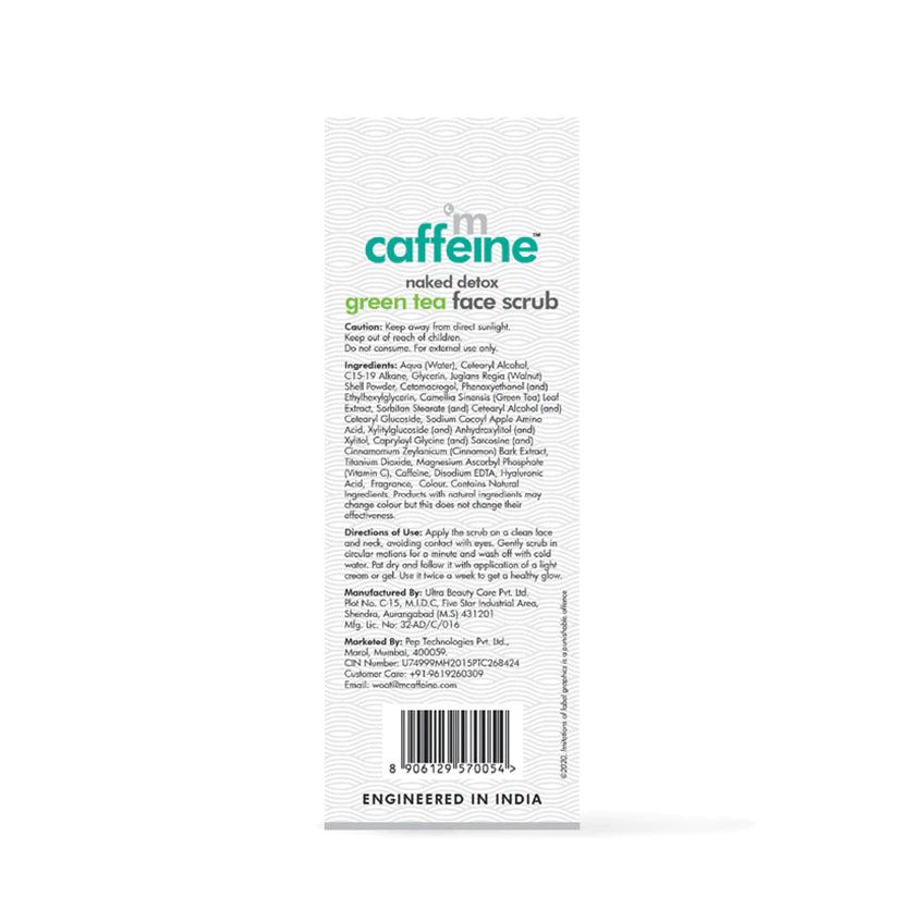 Mcaffeine Exfoliating Green Tea Face Scrub With Vitamin C & Walnut For Dirt & Blackheads Removal 100 Grams-3