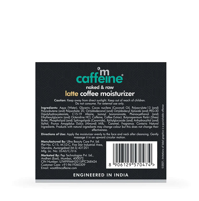 Mcaffeine Non-Sticky Latte Coffee Face Moisturizer With Ceramide & Shea Butter For Deep Moisturization 50 Ml-5