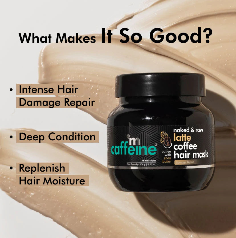 Mcaffeine Latte Coffee Hair Mask For Intense Damage Repair With Shea & Murumuru Butter 200 Grams-2