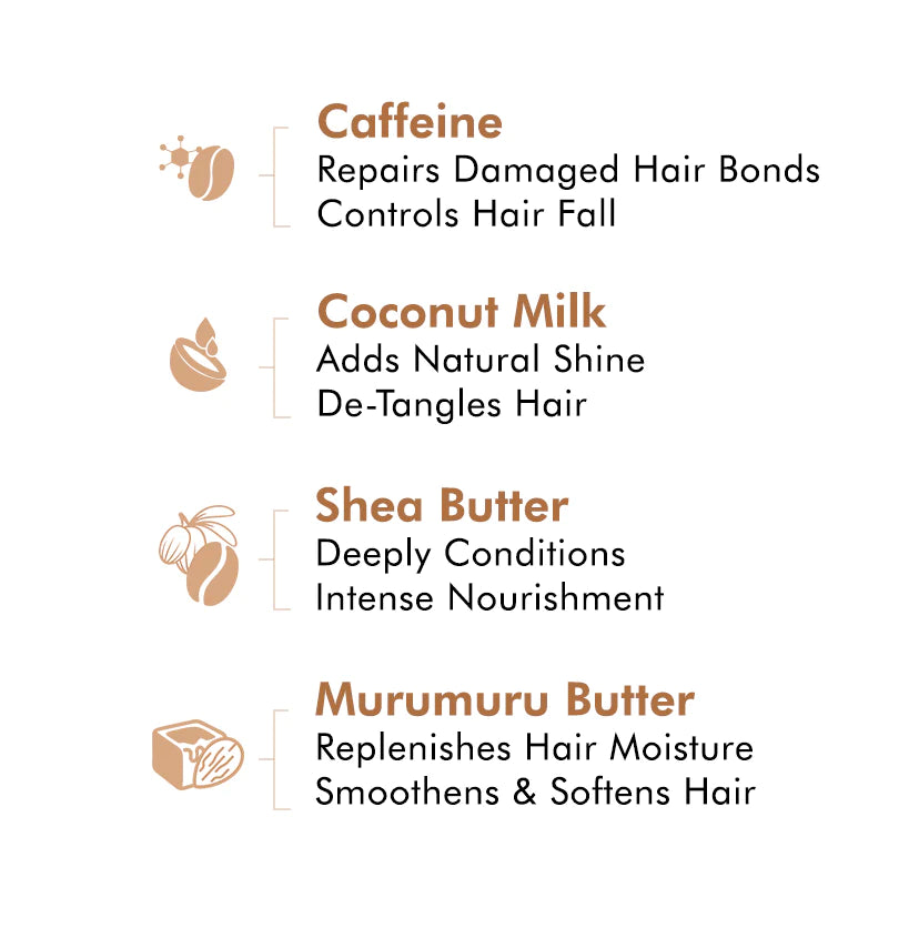 Mcaffeine Latte Coffee Hair Mask For Intense Damage Repair With Shea & Murumuru Butter 200 Grams-3