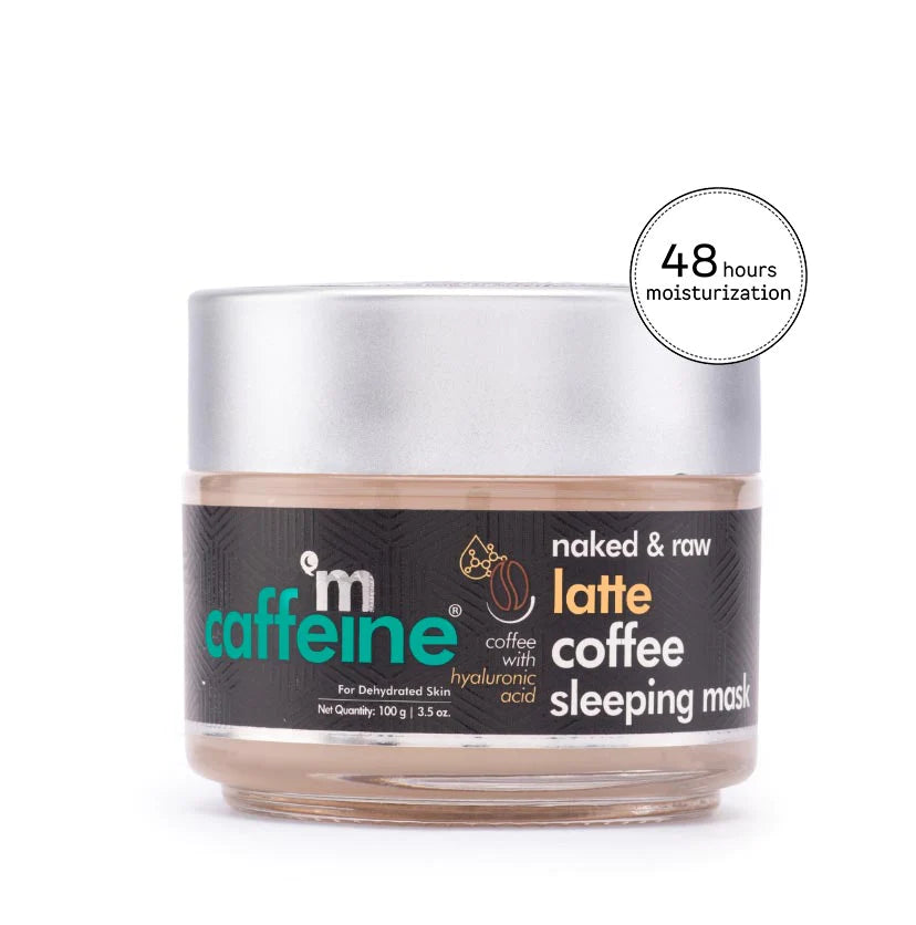 Mcaffeine Latte Coffee Sleeping Face Mask - De-Stressing Face Pack With Hyaluronic Acid & Niacinamide 100 Grams