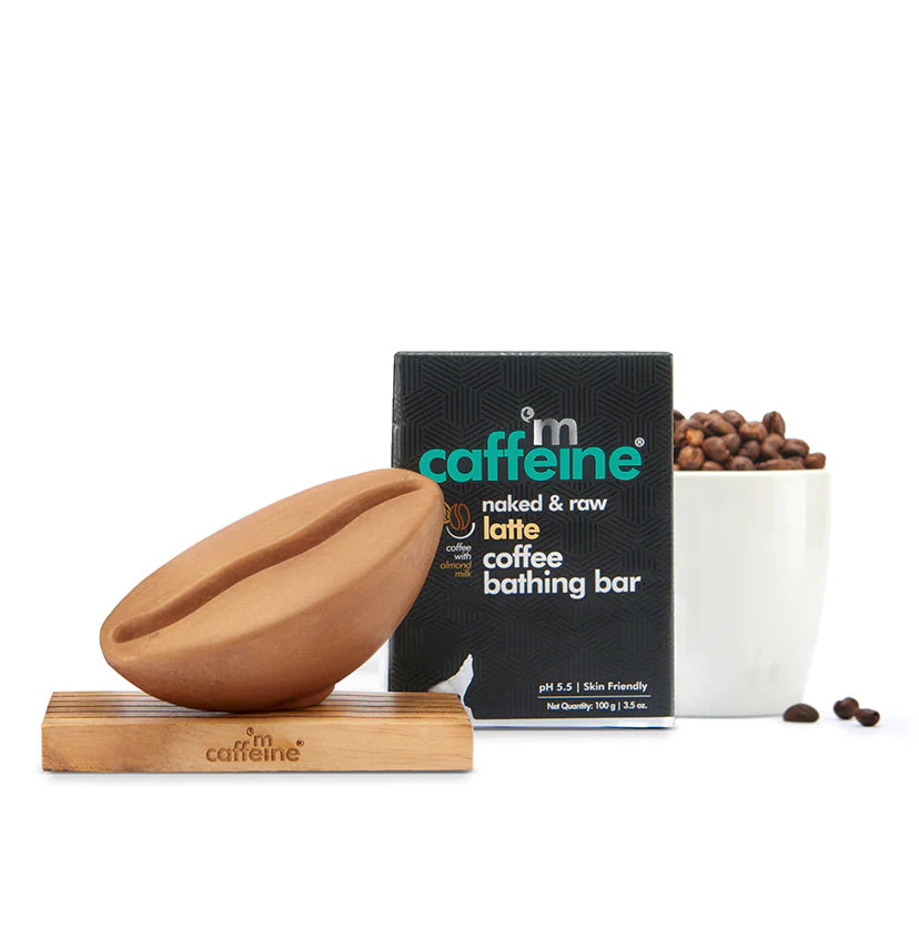 Mcaffeine Naked & Raw Latte Coffee Bathing Bar Soap (Ph 5.5) For Moisturization With Almond Milk 100 Grams-4