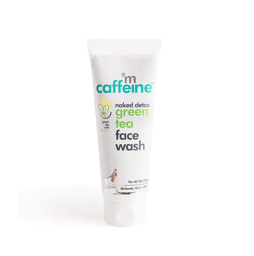 Mcaffeine Vitamin C Green Tea Face Wash With Hyaluronic Acid - Dirt Removal Soap Free Face Cleanser 100 Ml