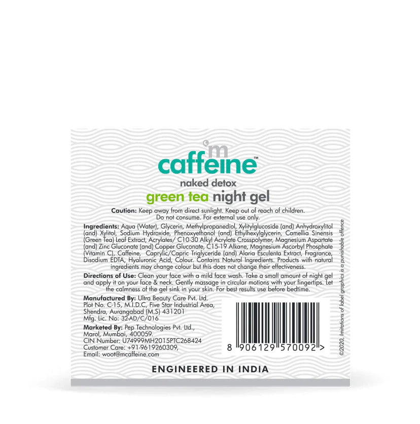 Mcaffeine Vitamin C Green Tea Night Cream With Hyaluronic Acid - 72 Hrs Hydrating Night Gel 50 Ml-3
