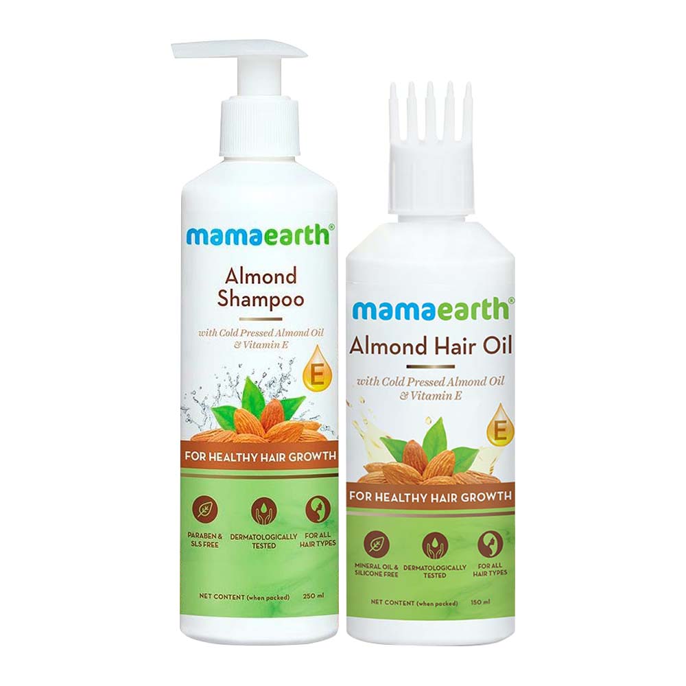 Mamaearth Almond Daily Hair Care Kit (Hair Oil + Shampoo)