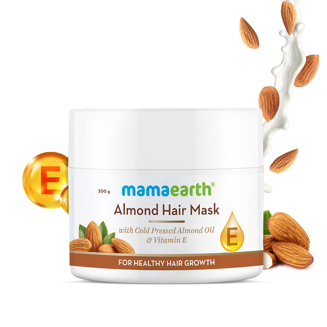 Mamaearth Almond Hair Mask, For Smoothening Hair, With Cold Pressed Almond Oil & Vitamin E