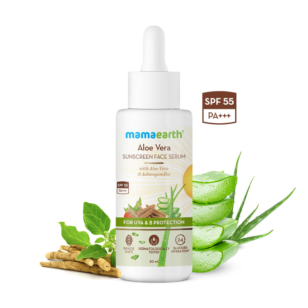 Mamaearth Aloe Vera Sunscreen Face Serum With Spf 55, For Uva& B Protection-2