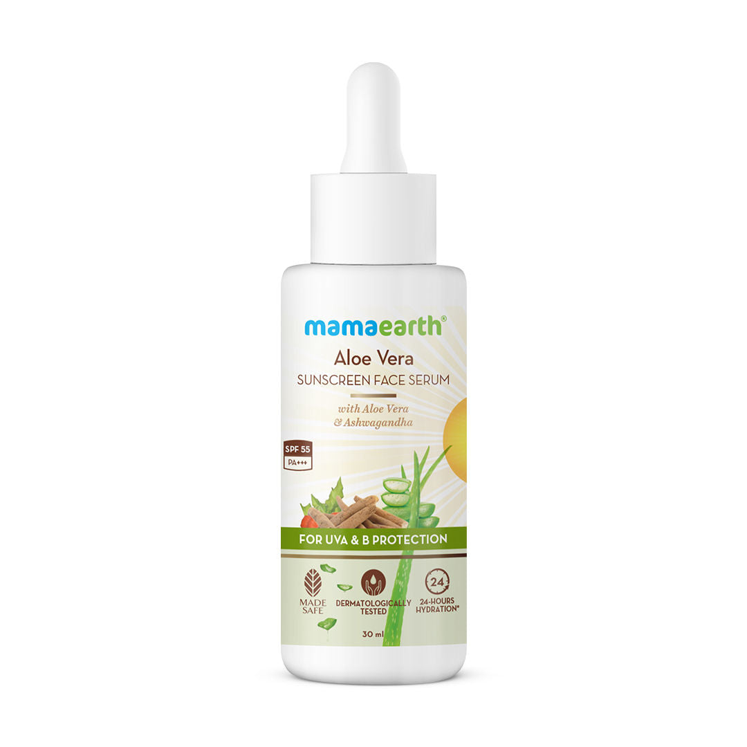 Mamaearth Aloe Vera Sunscreen Face Serum With Spf 55, For Uva& B Protection-9