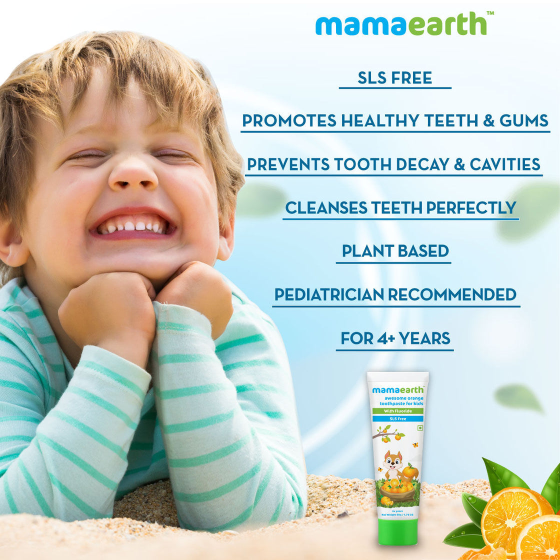 Mamaearth Awesome Orange Toothpaste For Kids-3