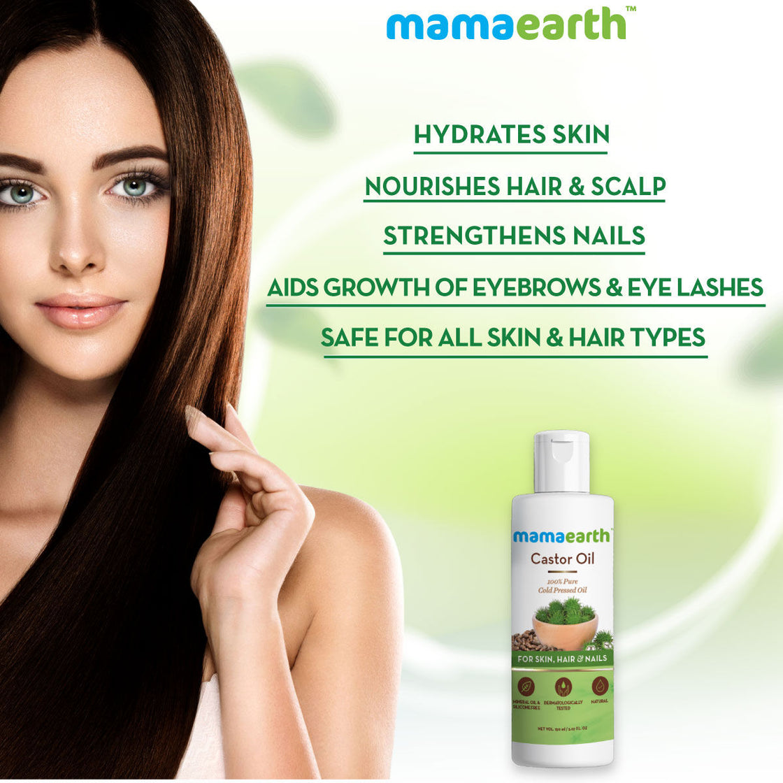 Mamaearth Castor Oil 100% Pure Cold Pressed Oil For Skin- Hair & Nails-2