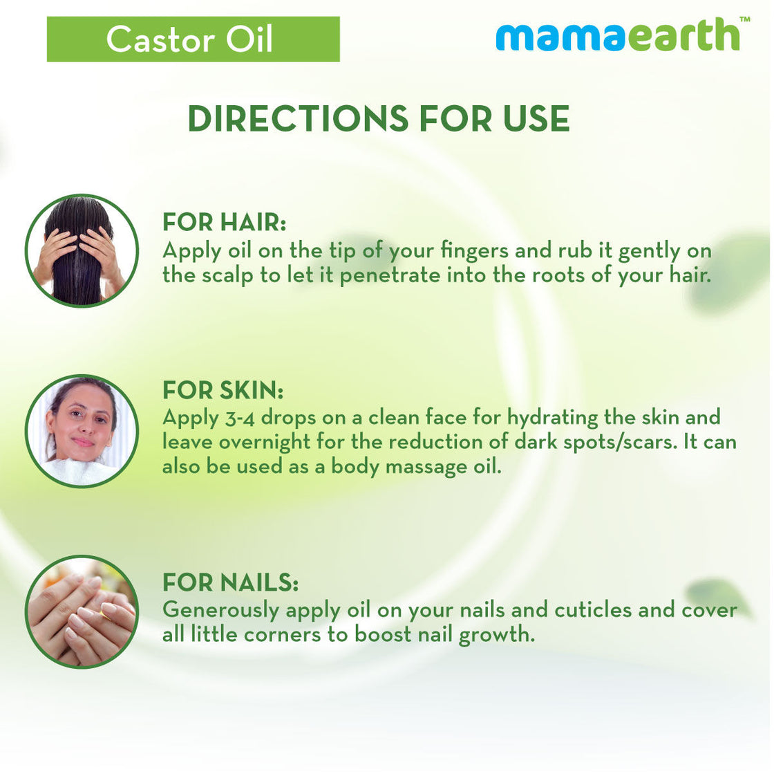 Mamaearth Castor Oil 100% Pure Cold Pressed Oil For Skin- Hair & Nails-6