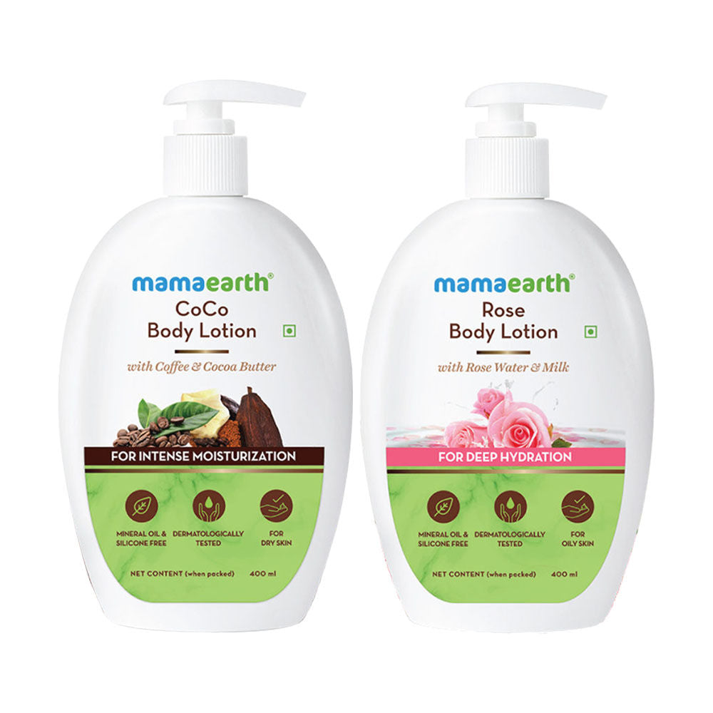 Mamaearth Coco Body Lotion With Coffee And Cocoa And Rose Body Lotion With Rose Water And Milk