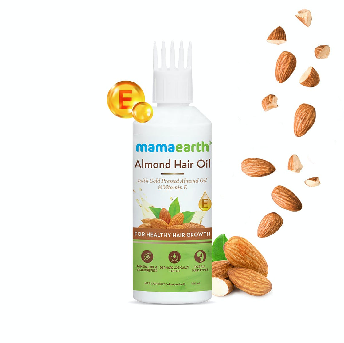 Mamaearth Cold Pressed Almond Oil & Vitamin E For Healthy Hair Growth