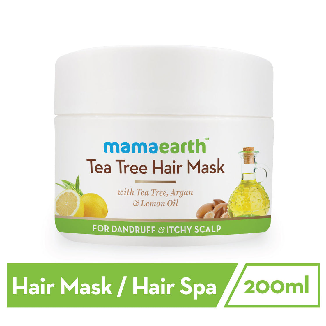 Mamaearth For Dandruff & Itchy Scalp Tea Tree Hair Mask With Tea Tree, Argan & Lemon Oil