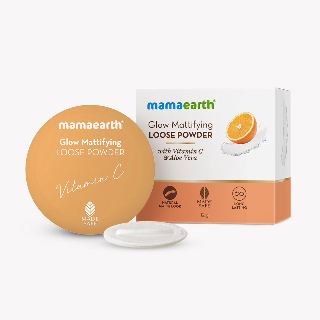 Mamaearth Glow Mattifying Loose Powder With Vitamin C & Aloe Vera For A Natural Matte Look